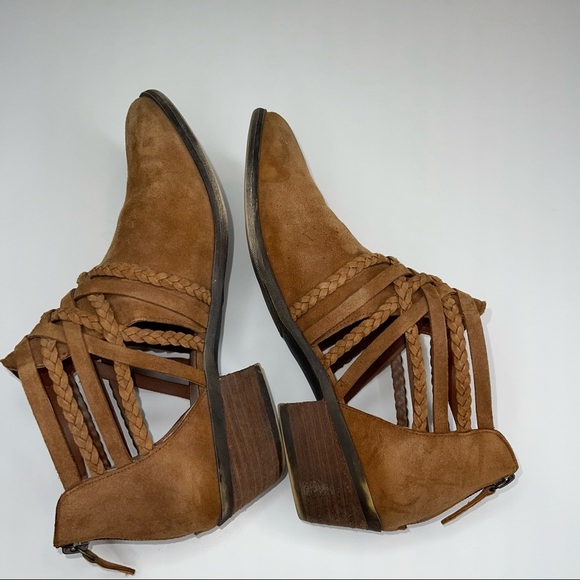 Caslon Boot Liam Braided Bootie Cognac Suede Sz 8.5 - Picture 8 of 13